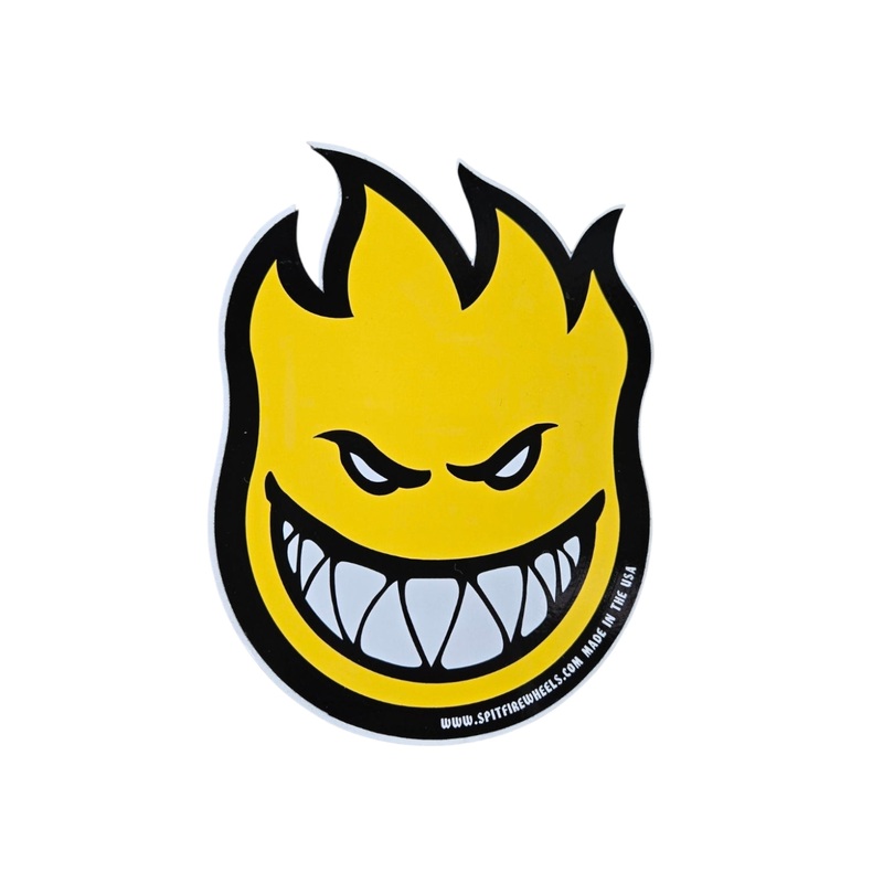4.5″ x 6″ Vintage Spitfire Wheels Big Head Sticker – YELLOW