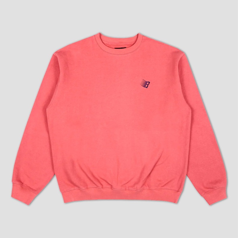 Bronze B Logo Embroidered Crew Salmon Small