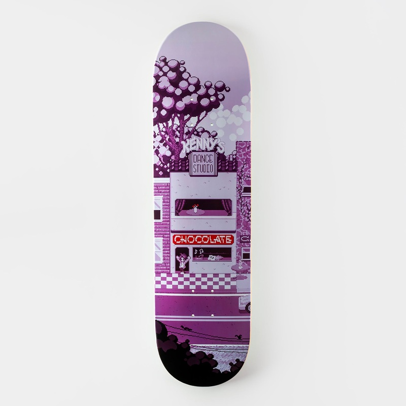 Chocolate 8.25″ Pixel City Kenny Anderson Twin Tip Deck – Purple