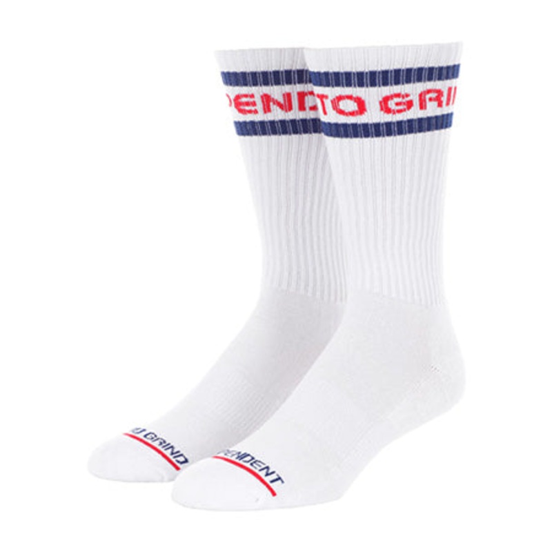 Independent Classic Bauhaus Stripe Crew Socks White 9-11