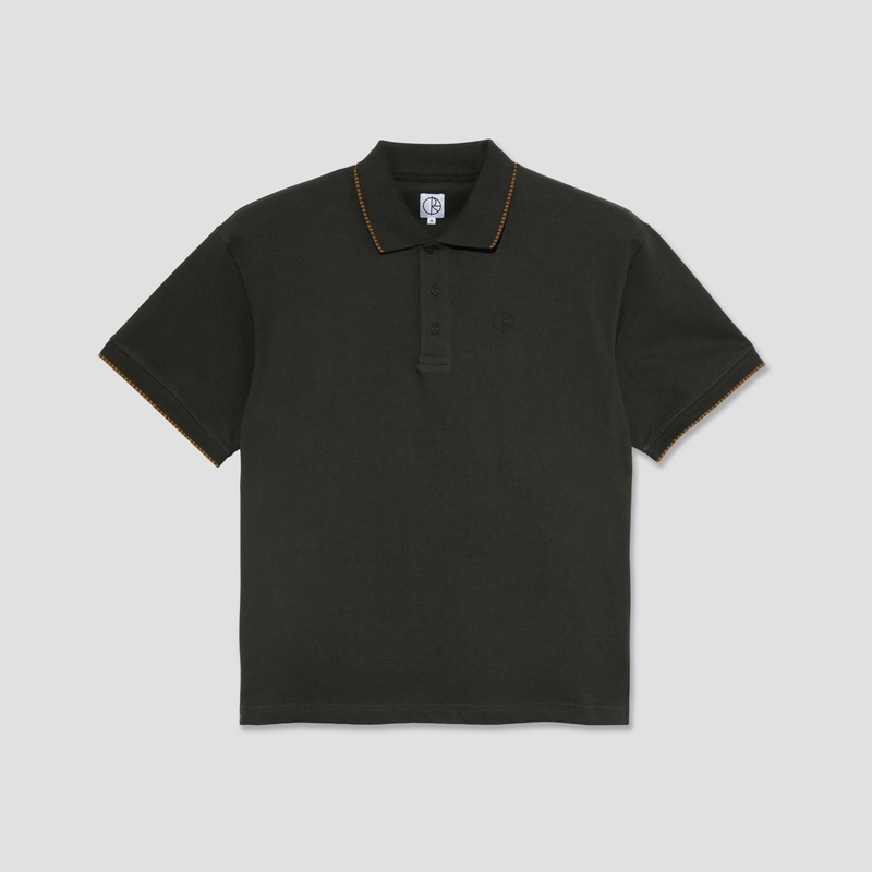Polar Checkered Surf Polo Shirt Dirty Black X-Small