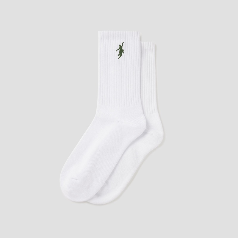 Polar Rib Socks No Comply White / Army Green UK3-5