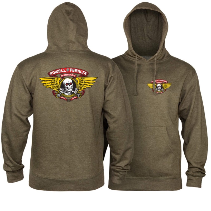 Powell Peralta Winged Ripper Hooded Sweatshirt Mid Weight Army M