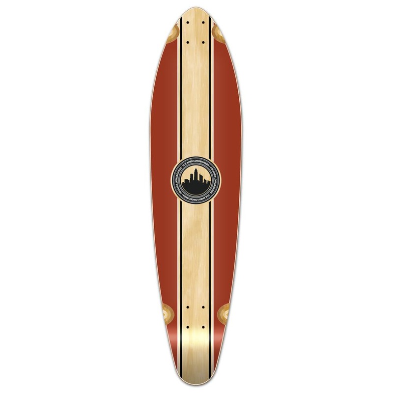 Punked Kicktail Longboard Deck – Crest Burgundy Deck