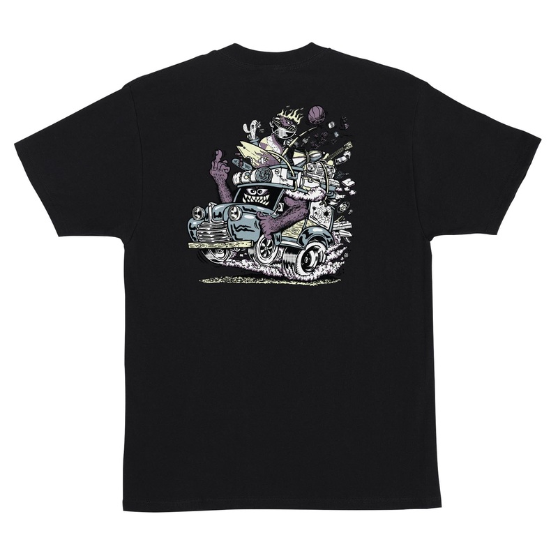 Santa Cruz Johnson Beast Wagon Stripes T-Shirt Small Black
