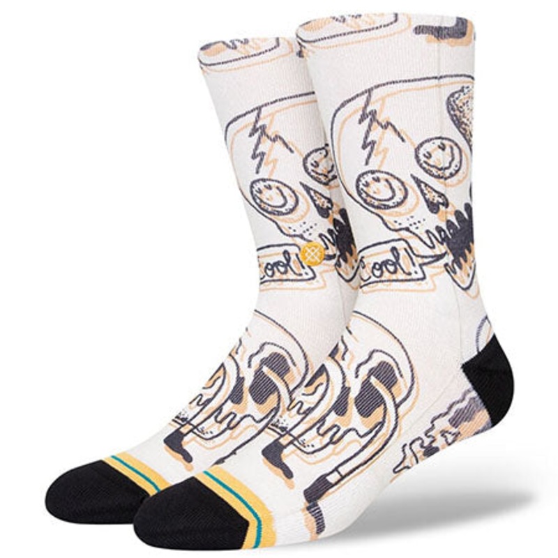 Stance Talking Heads Crew Socks Vintage White Large