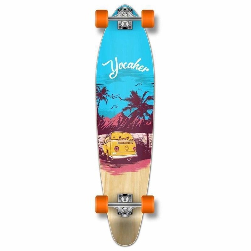 VW Blue N’ Red 40″ Kicktail Longboard from Punked – Complete Complete