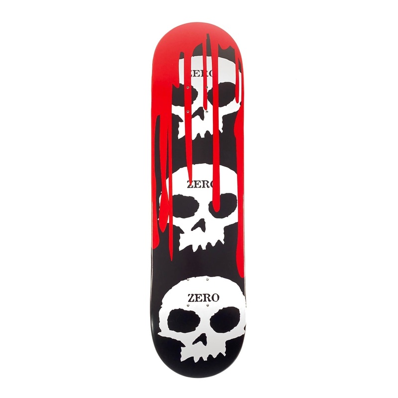 Zero – 8.5″ 3 Skull Blood Deck – Black / White / Red