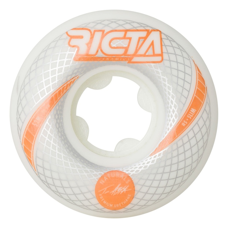 52mm Asta Vortex Naturals Slim 101a Ricta Skateboard Wheels White 52mm