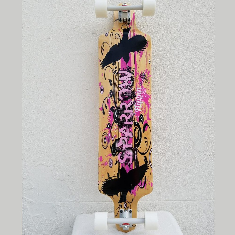 Flippin Sparrow Pink Longboard Downhill Drop Down Complete