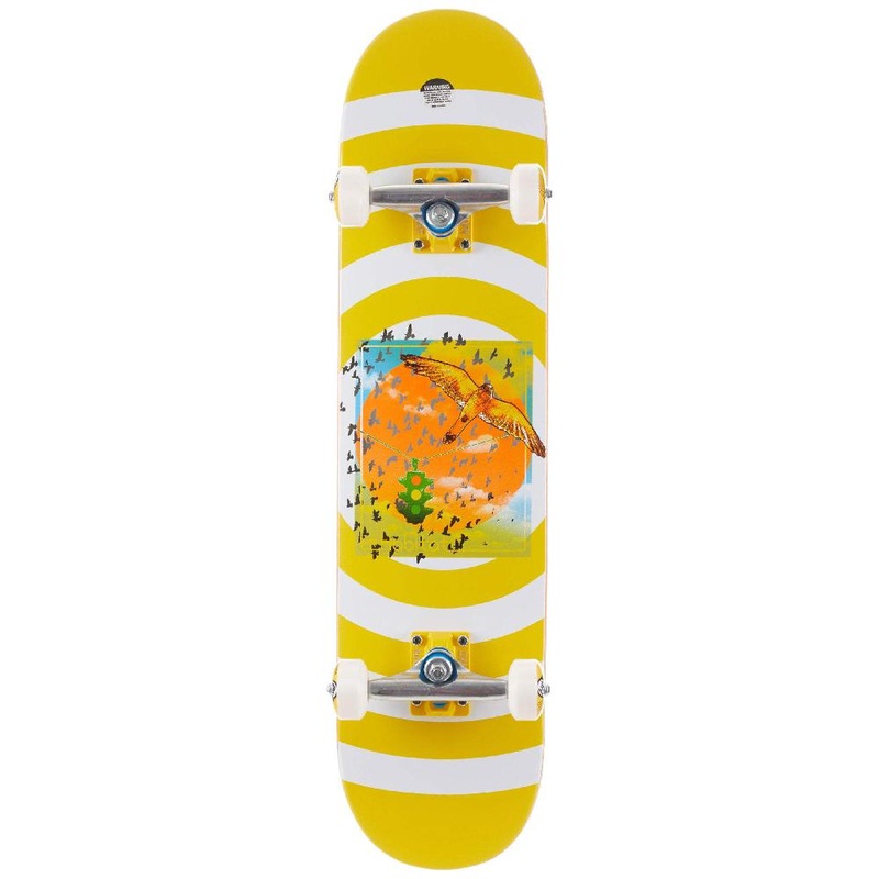 Habitat Rush Hour Yellow and White 7.5″ Skateboard Complete