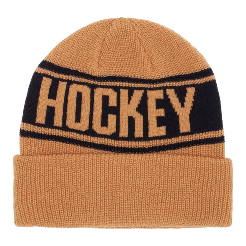 HOCKEY HOCKEY STRIPE BEANIE MUSTARD OS
