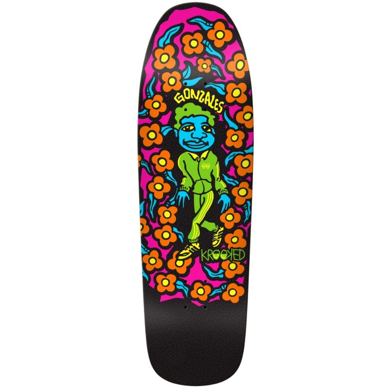 Krooked Mark Gonzales Pro Sweatpant Blacklight Shaped Skateboard Deck 9.81″