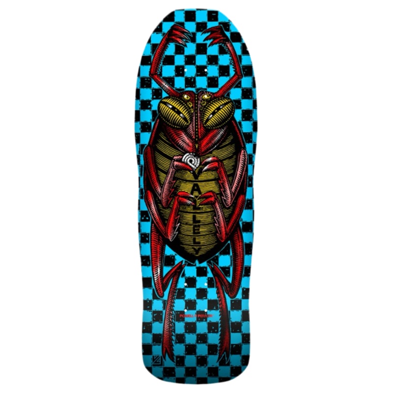 Powell Mike Vallely Bug Blue/Red Foil 10.0″ Shaped Skateboard Deck 10.0″ WB 15.0″