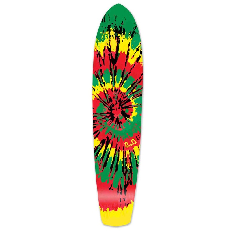 Punked Slimkick Longboard Deck – Tiedye Rasta Deck