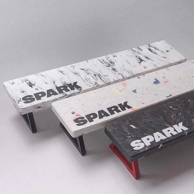Spark Recycled Plastic Bench Fingerboard Obstacle (CHOOSE COLOR) White/Black