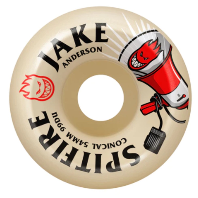 Spitfire 99a Formula Four Jake Anderson Burn Squad Conical Full 54mm Skateboard Wheels 54mm Natural