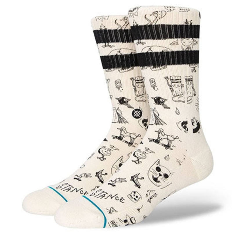 Stance Tagged Crew Socks Off White Large