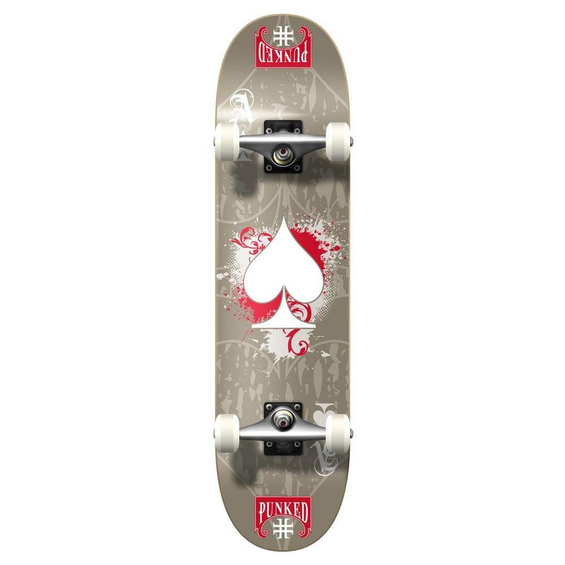 Yocaher Graphic Complete 7.75″ Skateboard – Ace Grey Complete