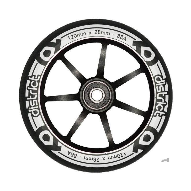 District Scooters 120mm Dual Width Wheel – Black / White