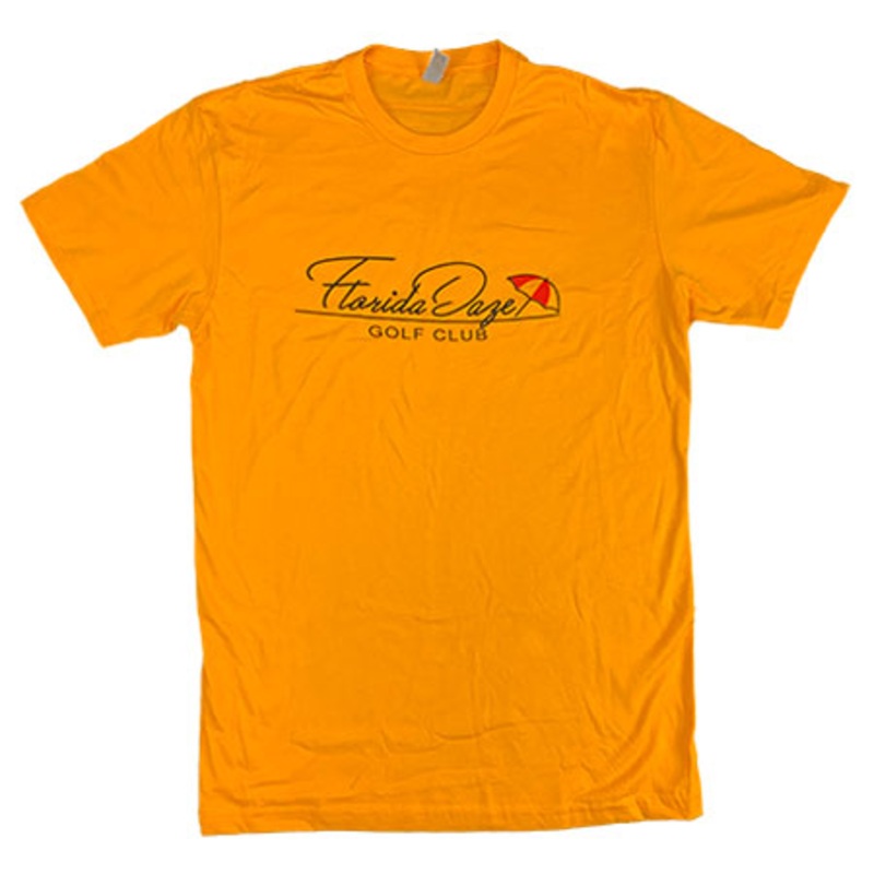 Florida Daze Golf Club T Shirt Gold Medium