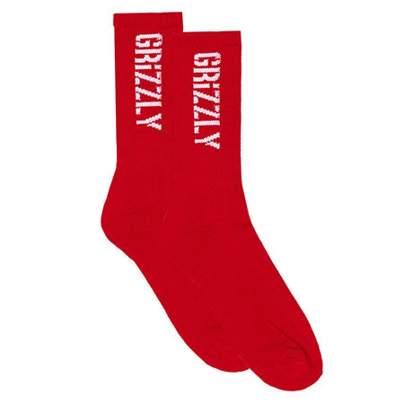 Grizzly Stamp Crew Socks Black One size fits all