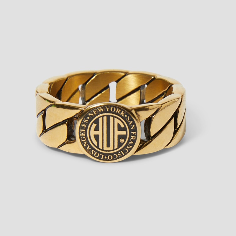 HUF Regional Cuban Link Ring Gold Size 7