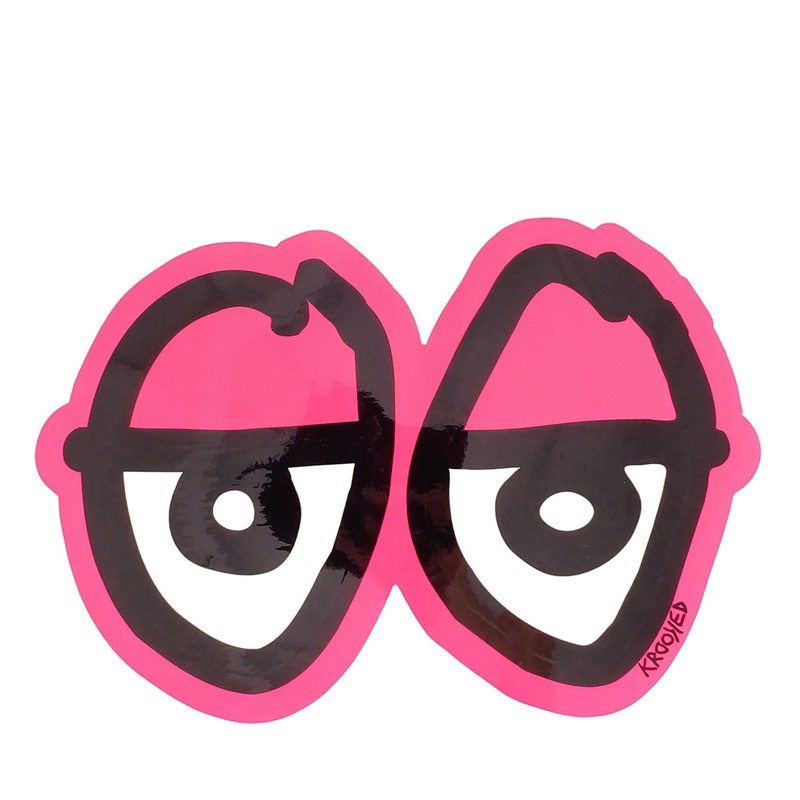 Krooked Eyes Diecut Sticker Large – Pink