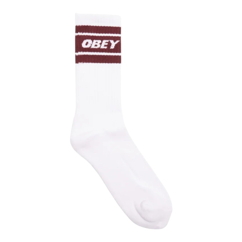 OBEY COOPER II SOCKS WHTIE / ZINFANDEL OS
