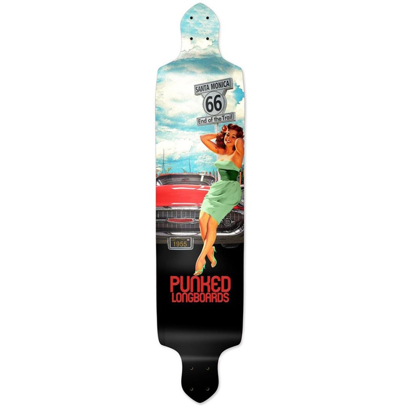 Punked Drop Down Longboard Deck – Route 66 Series – RTE-66 Deck