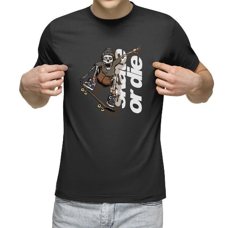 Skull Skater Skate or Die T-Shirt S Black
