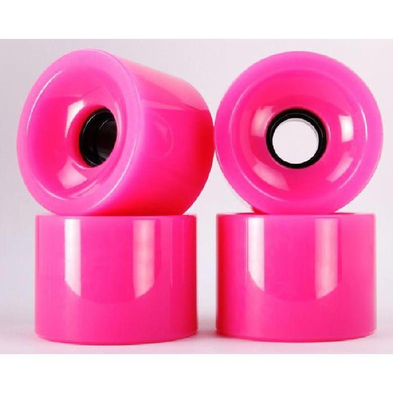 Solid HOT Pink 70mm Gel Soft Longboard Wheels