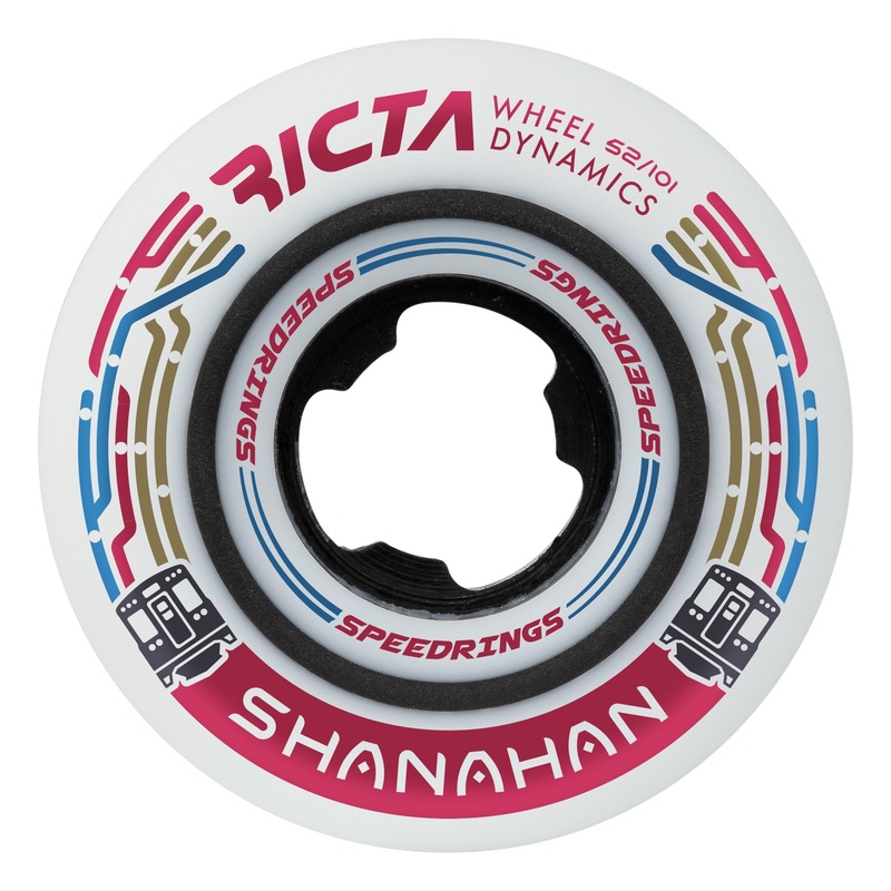 52mm Shanahan Speedrings Slim 101a Ricta Skateboard Wheels White 52mm