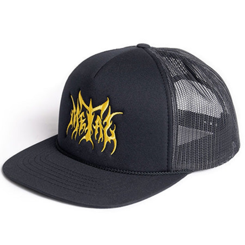 Metal Skateboards Logo Trucker Hat Black One size fits all