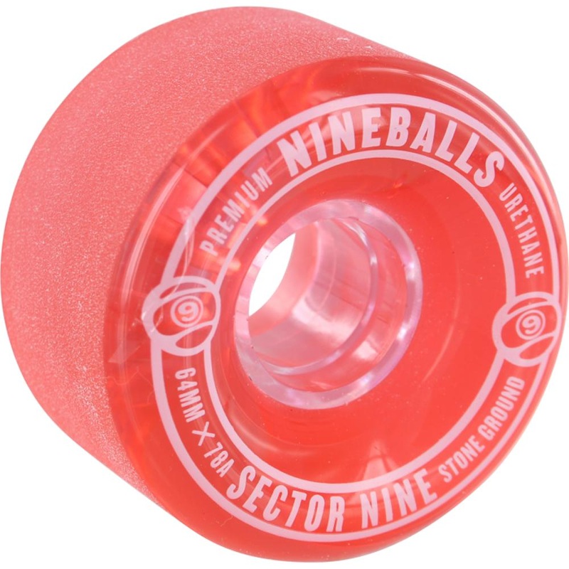 Sector 9 Nineballs 64mm 78A Clear Red/White Skateboard Wheels