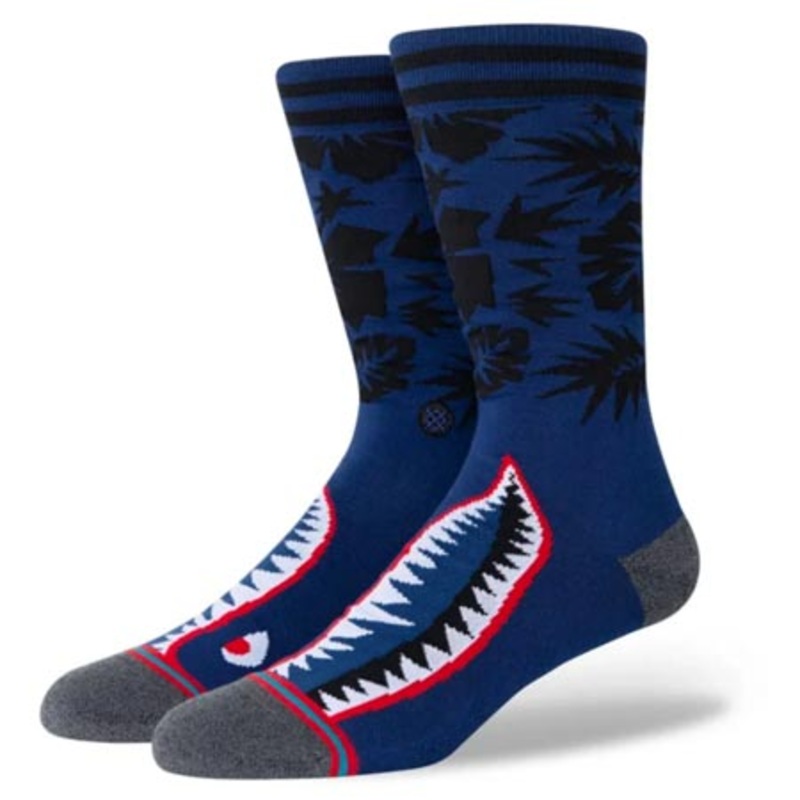 Stance Tropical Warbird Crew Socks Blue Medium