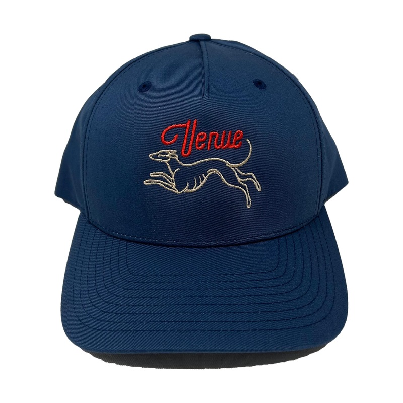 Venue Embroidered Greyhound Pinch Front Hat Lt. Navy