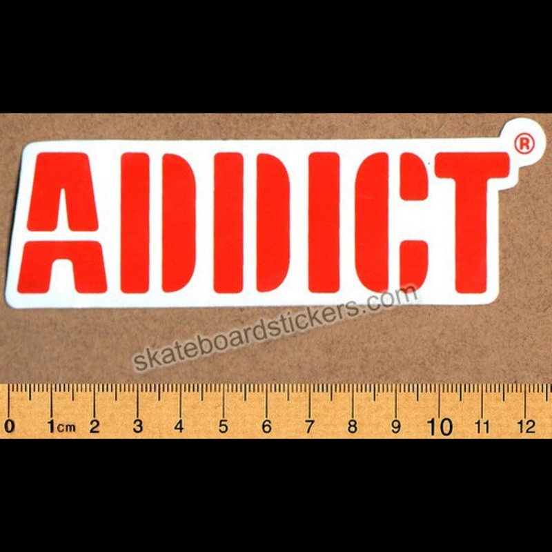 Addict Skateboard Sticker Orange Logo
