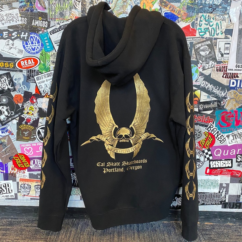Cal Skate “Wings-Zip Hoody” Black/Gold Youth Large