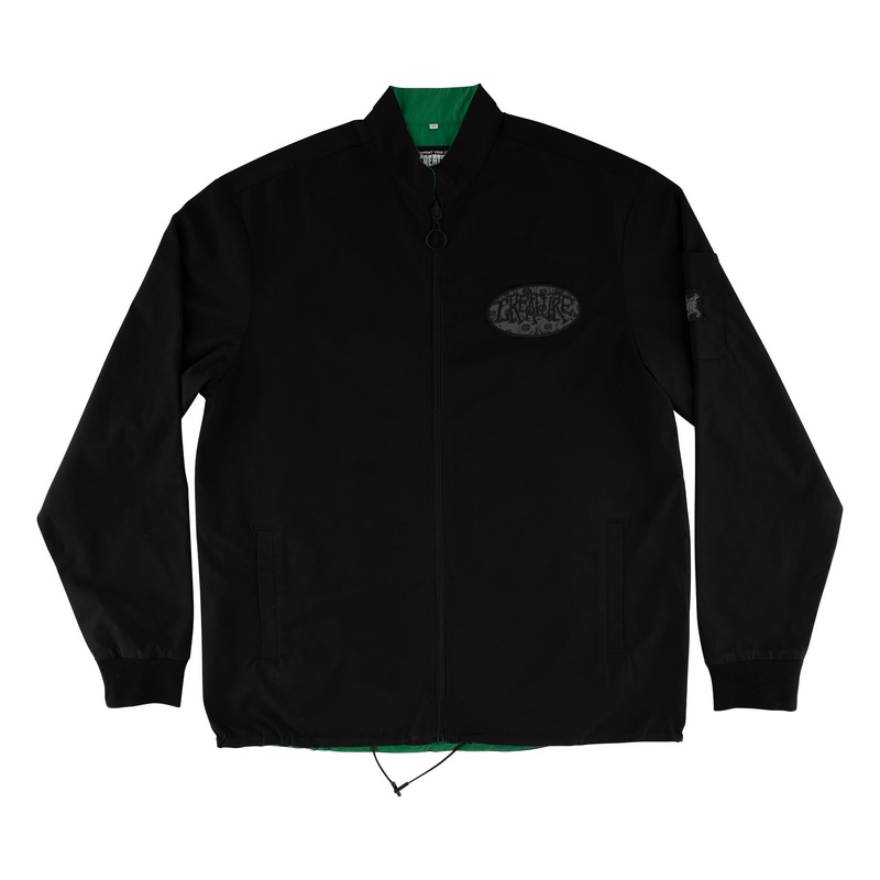 Crash & Burn Mens Creature Reversible Jacket Black/Green S