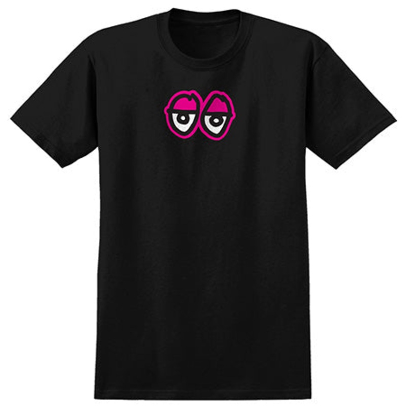 Krooked Eyes T Shirt Black/ Magenta Large