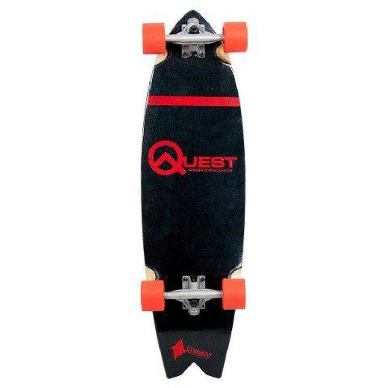 Quest Stingray Red 34.5 Cruiser Longboard Skateboard Complete
