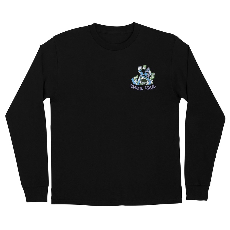 Screaming Scratched Hand Mens Santa Cruz Longsleeve T-Shirt White S