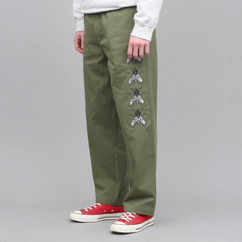 Butter Goods Swarm Embroidered Pants Army Small
