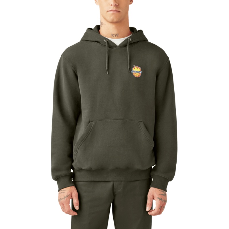 Dickies Skateboarding X Spitfire Pullover Hoodie Medium Olive Green