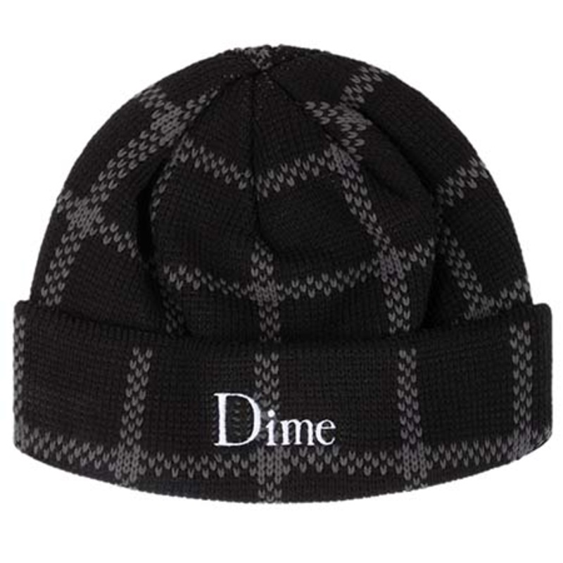 Dime Classic Plaid Beanie Black One size fits all