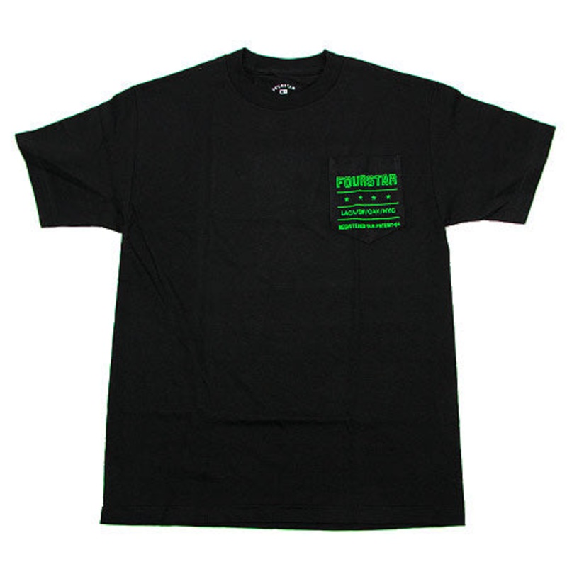 Fourstar Type Pocket T Shirt Black Medium