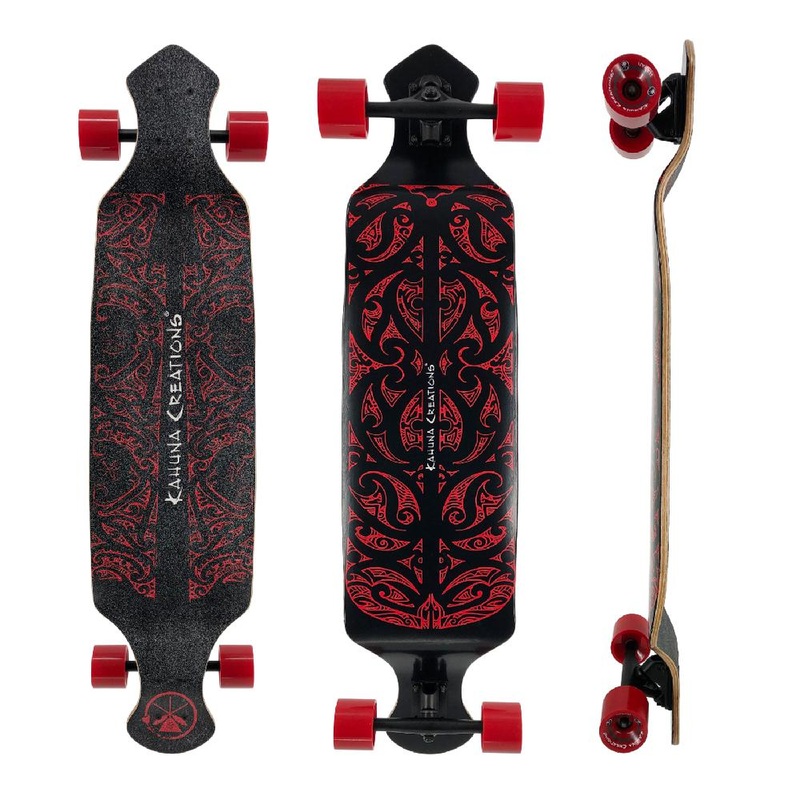 Kahuna Creations Black Wave (Black/Red) Drop Down 42″ Longboard Complete
