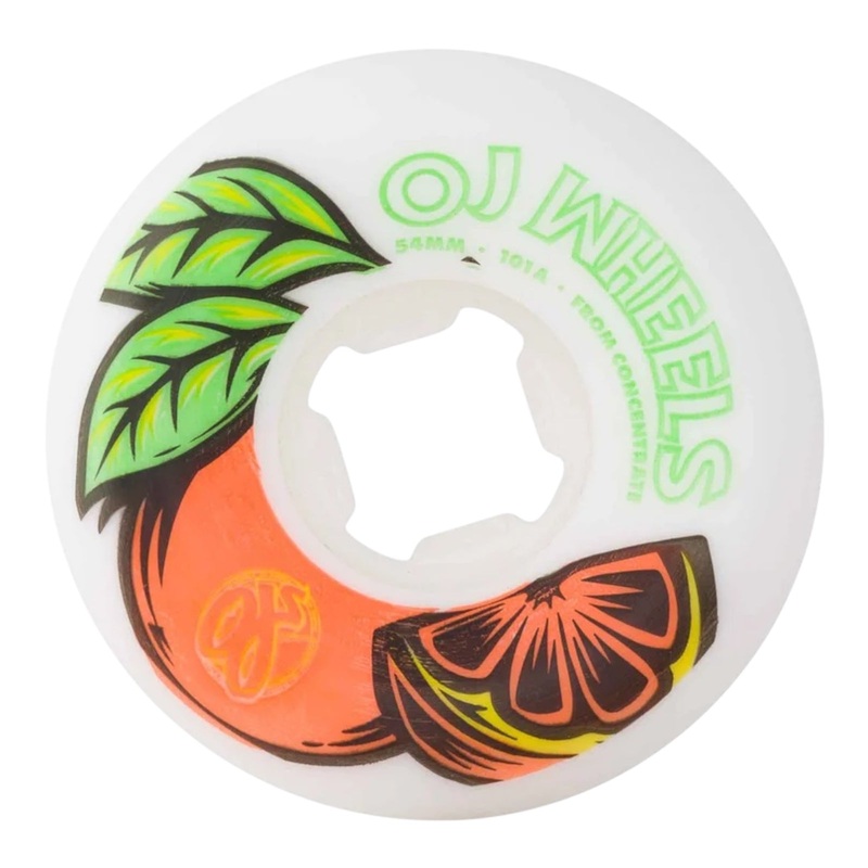 OJ From Concentrate White Orange Hardline 101a Skateboard Wheels 54mm 54mm