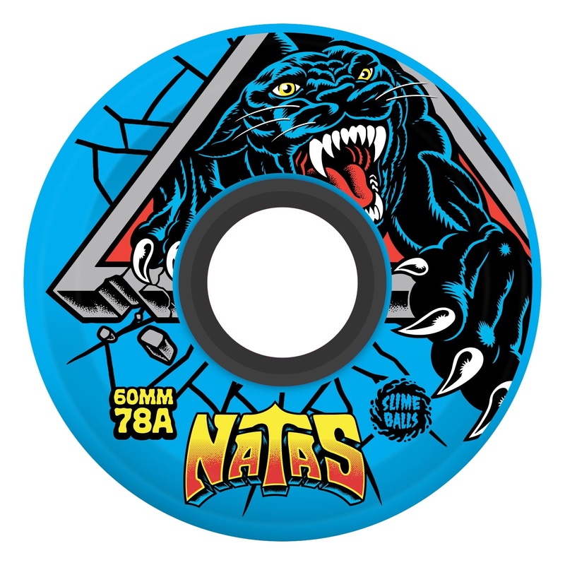 60mm Natas Kaupas OG Slime Blue 78a Slime Balls Skateboard Wheels Blue 60mm